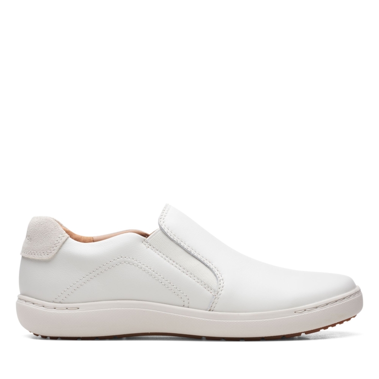 Weißes Leder Clarks Nalle Schritt