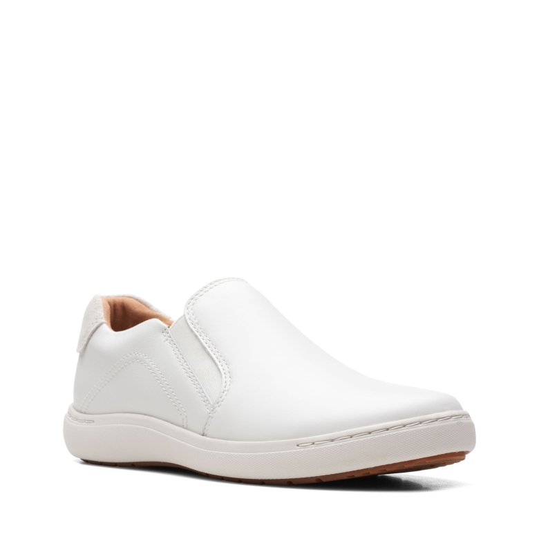 Weißes Leder Clarks Nalle Schritt