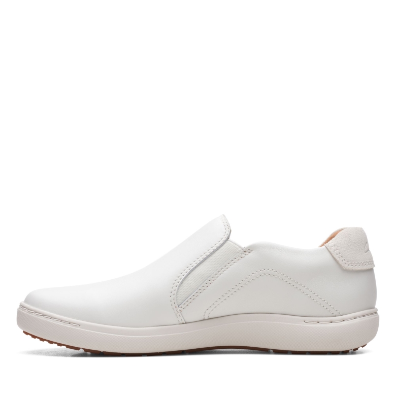 Weißes Leder Clarks Nalle Schritt