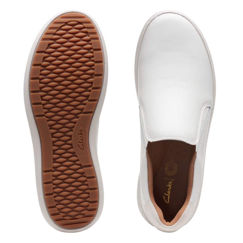 Weißes Leder Clarks Nalle Schritt