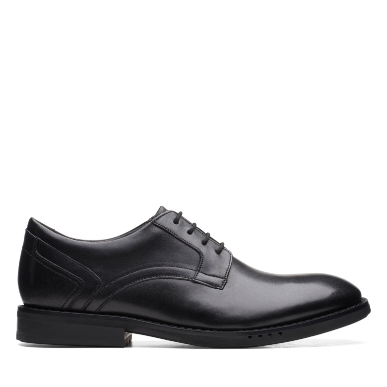 Clarks Un Hugh Spitze Schwarzes Leder