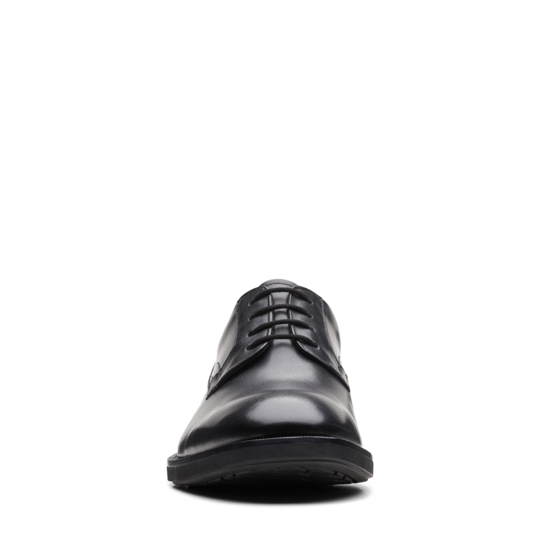 Clarks Un Hugh Spitze Schwarzes Leder