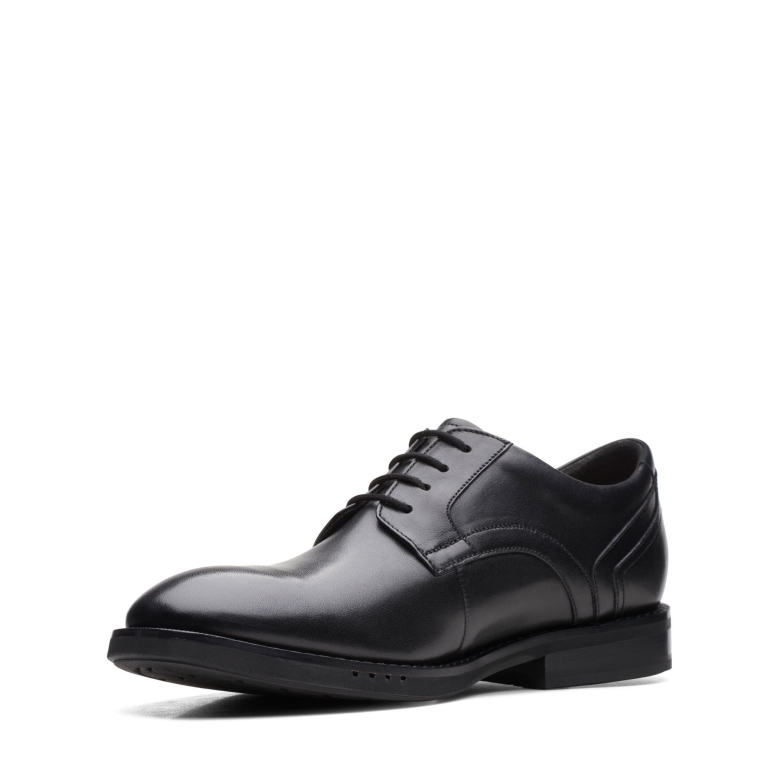 Clarks Un Hugh Spitze Schwarzes Leder