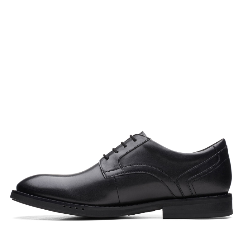 Clarks Un Hugh Spitze Schwarzes Leder