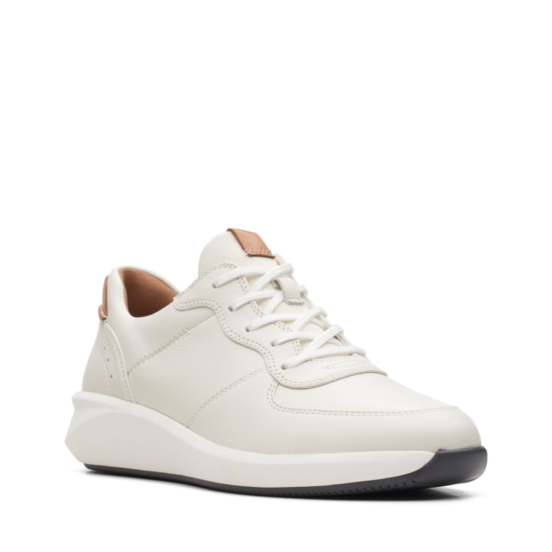 Un Rio Sprint Clarks Weiße Leder/wildleder Kombi