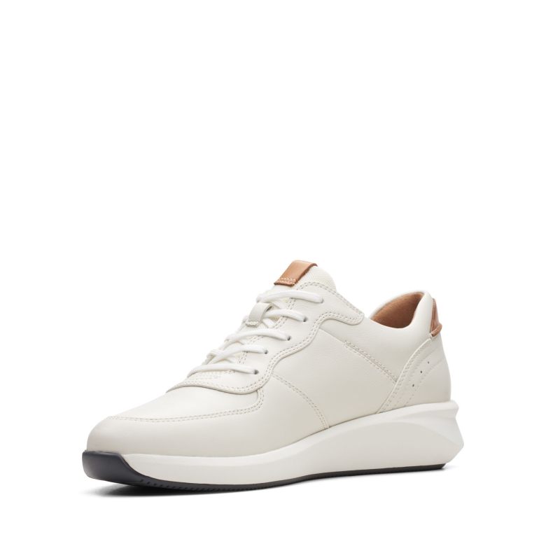 Un Rio Sprint Clarks Weiße Leder/wildleder Kombi