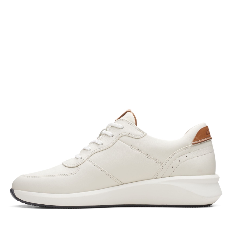 Un Rio Sprint Clarks Weiße Leder/wildleder Kombi