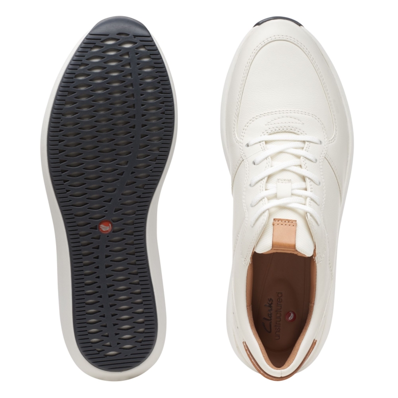 Un Rio Sprint Clarks Weiße Leder/wildleder Kombi