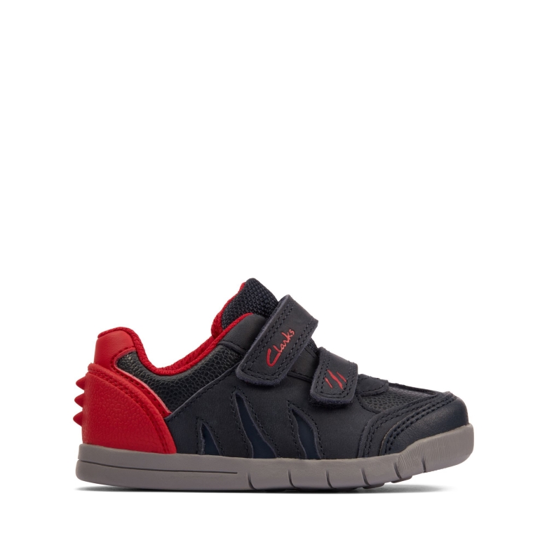 Marine/rotes Leder Clarks Rex Play T