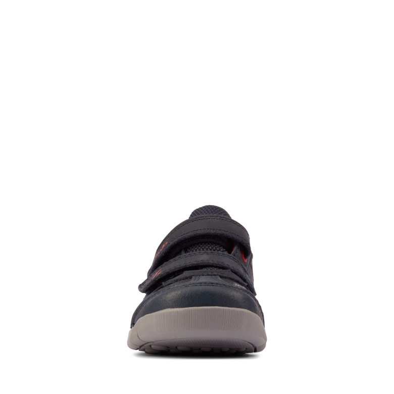 Marine/rotes Leder Clarks Rex Play T