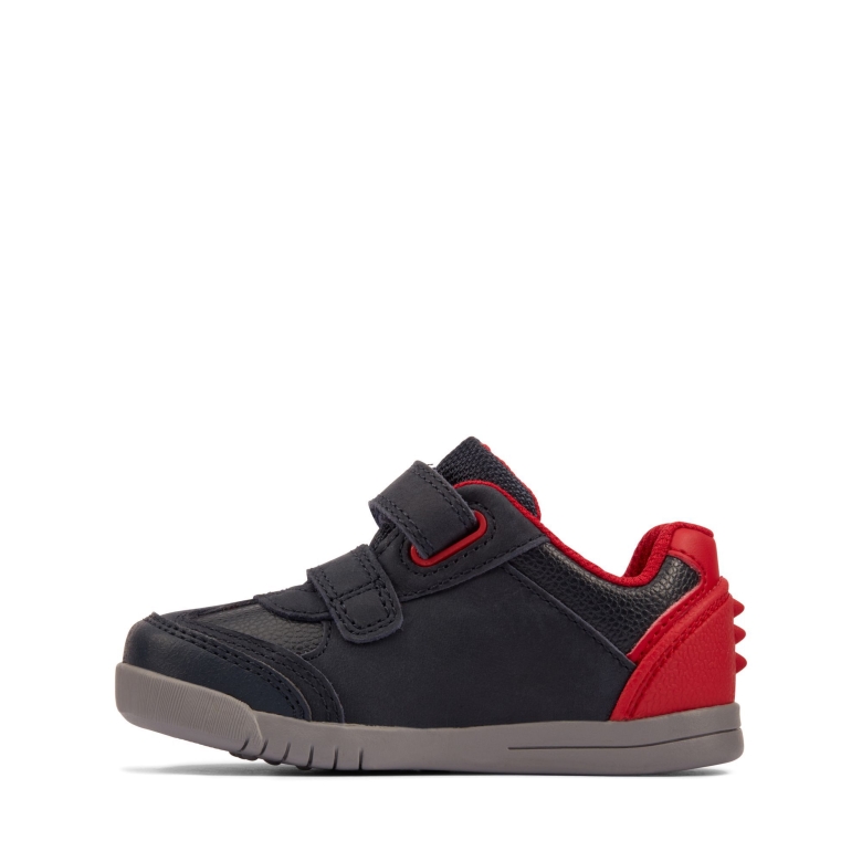 Marine/rotes Leder Clarks Rex Play T