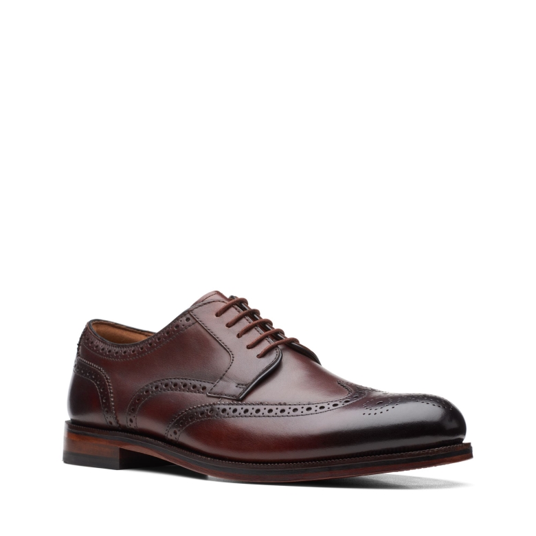 Craftdean Wing Clarks Dark Tan Lea