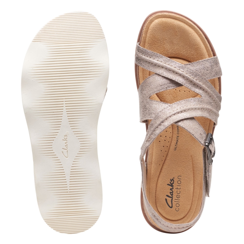 Taupe Metallic Clarks Brynn Ave