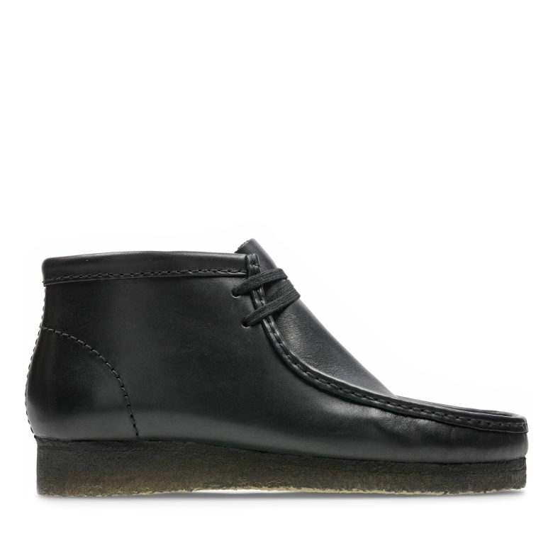 Wallabee Boot Clarks Schwarzes Leder