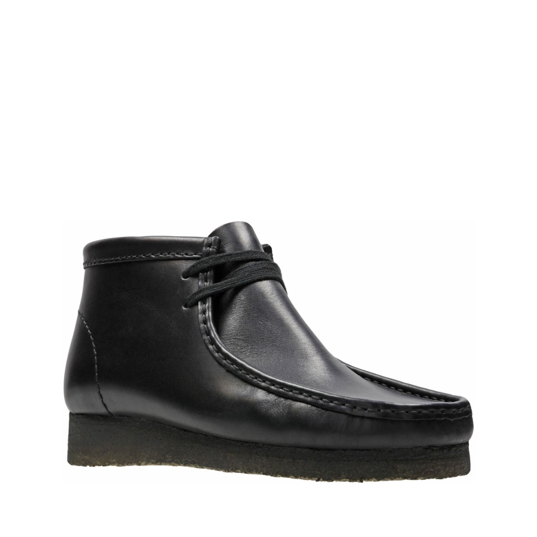 Wallabee Boot Clarks Schwarzes Leder