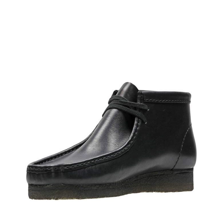 Wallabee Boot Clarks Schwarzes Leder