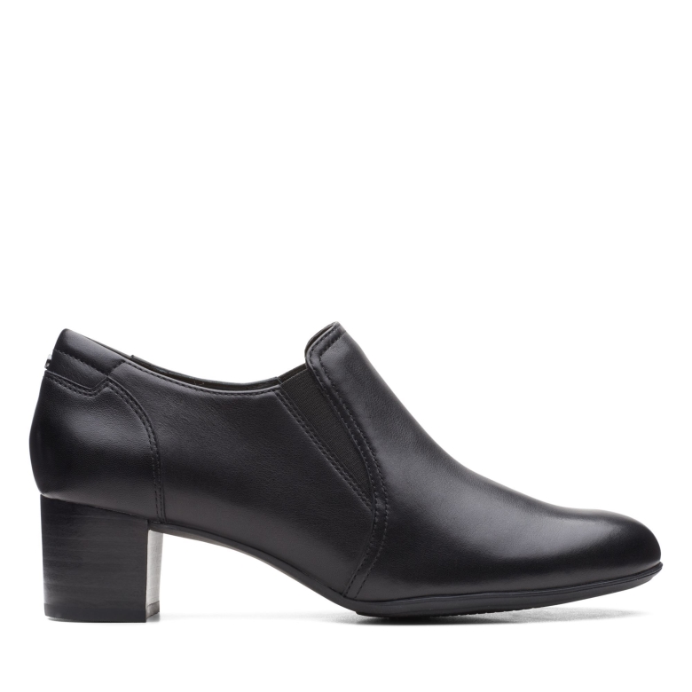 Linnae Way Schwarzes Leder Clarks