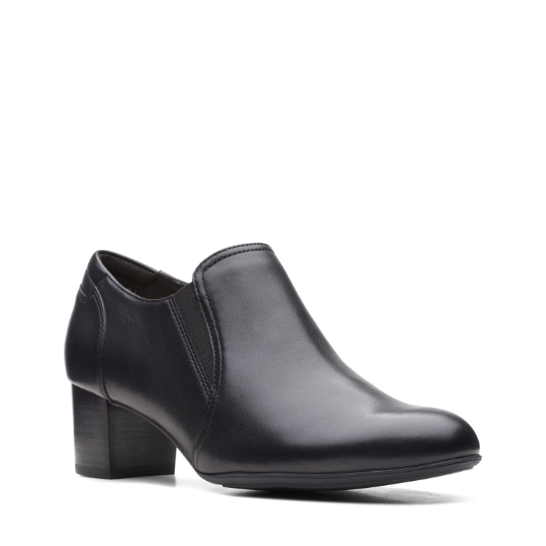Linnae Way Schwarzes Leder Clarks