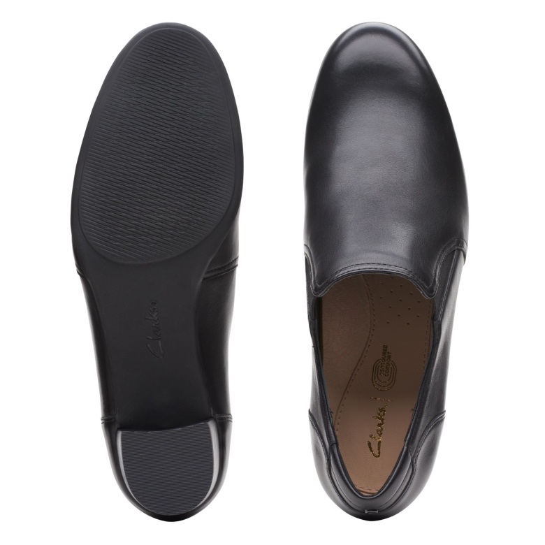 Linnae Way Schwarzes Leder Clarks