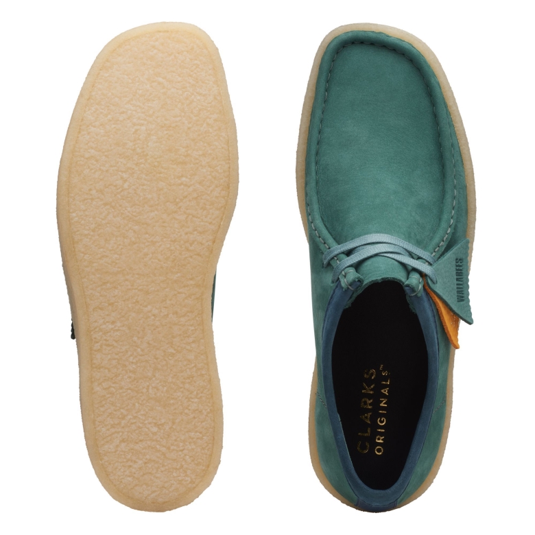 Blaugrüne Wallabee Cup Clarks