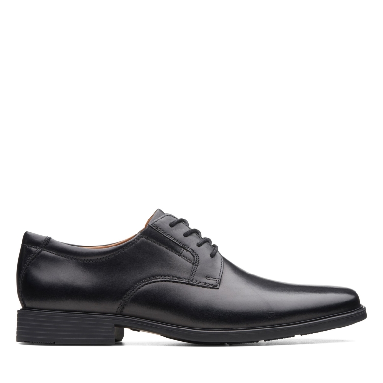 Schwarzes Leder Clarks Tilden Einfarbig