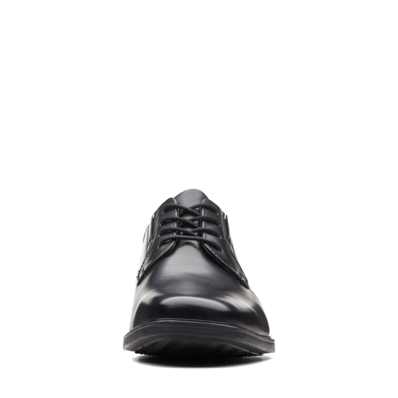Schwarzes Leder Clarks Tilden Einfarbig