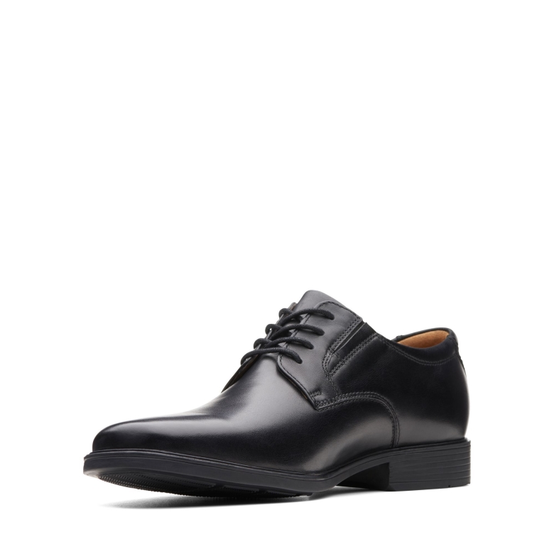 Schwarzes Leder Clarks Tilden Einfarbig