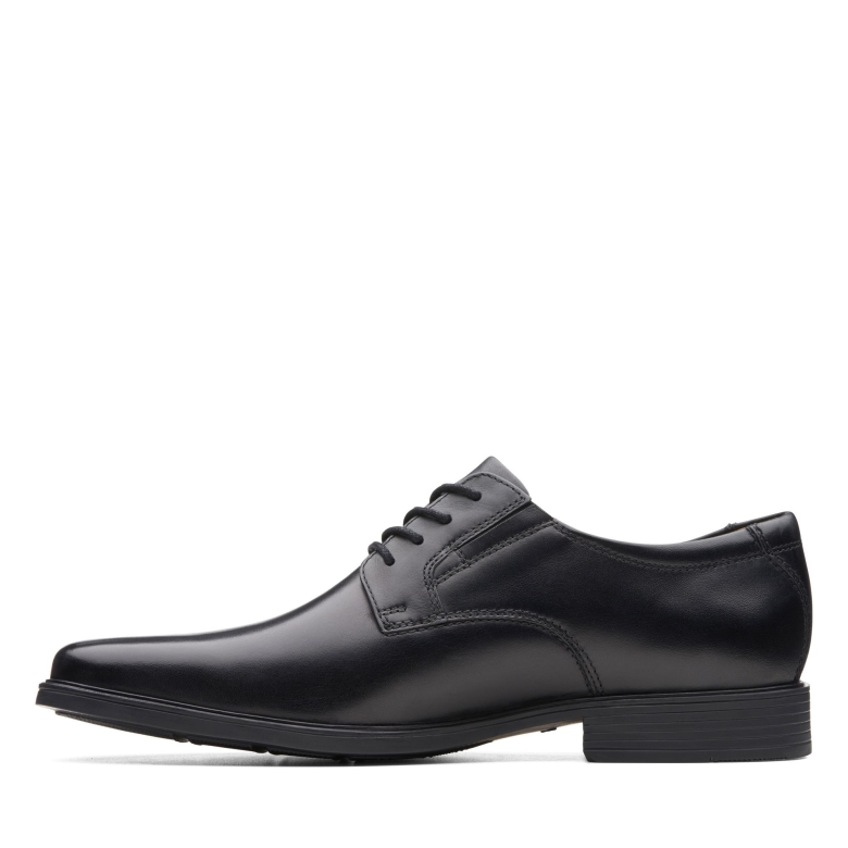 Schwarzes Leder Clarks Tilden Einfarbig