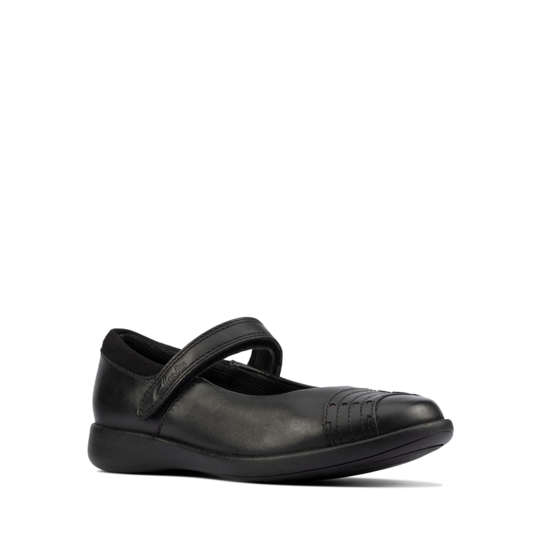 Schwarzer Lederätzstrahl K Clarks