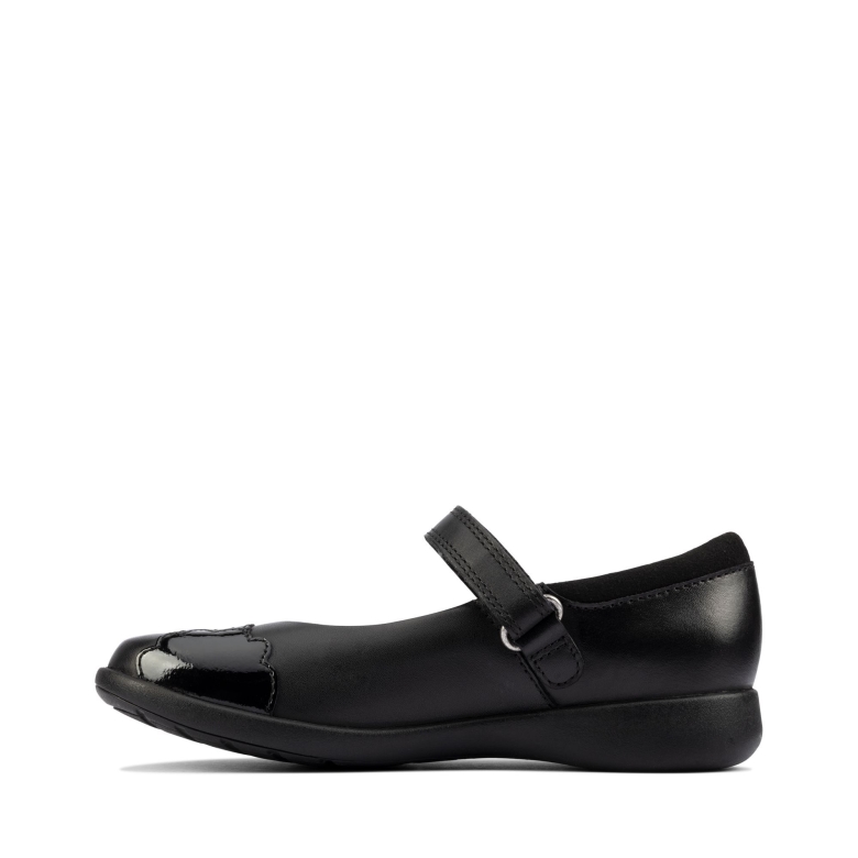 Schwarzer Lederätzstrahl K Clarks