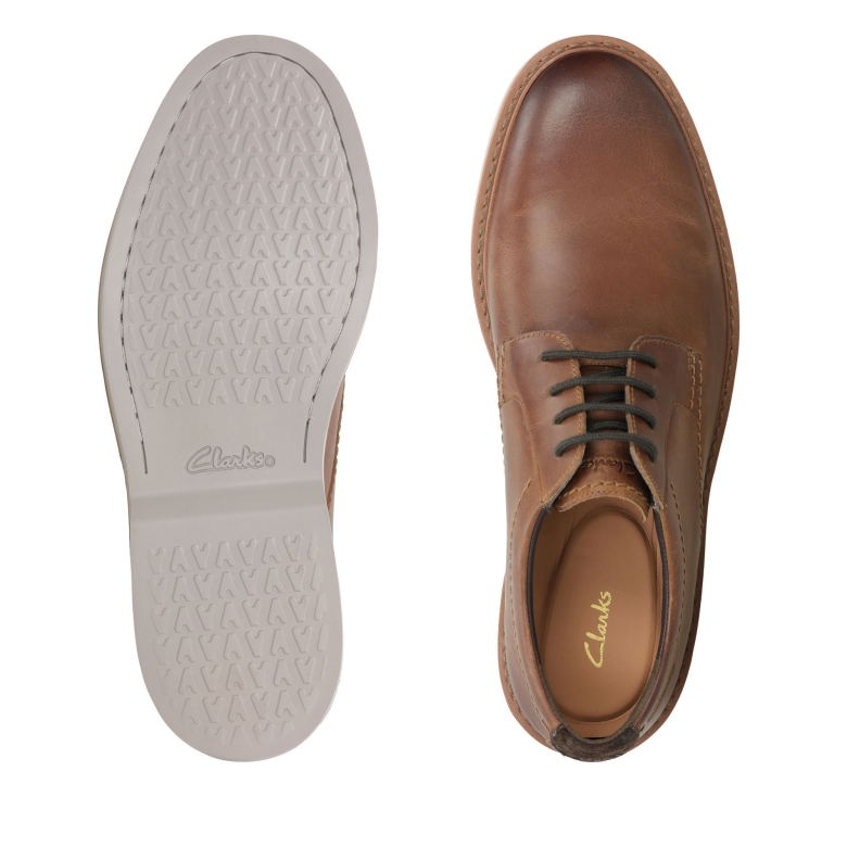 Dunkelbraunes Leder Clarks Atticus Lt Spitze