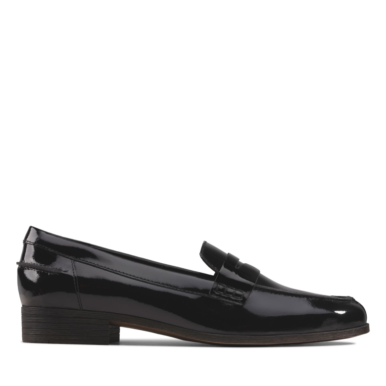 Clarks Hamble Loafer Aus Schwarzem Lackleder