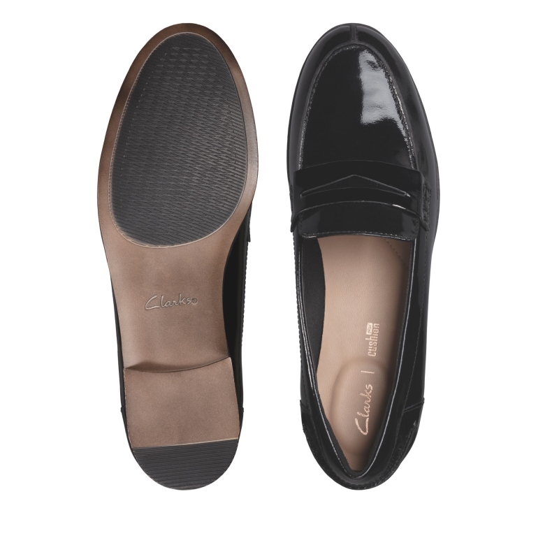Clarks Hamble Loafer Aus Schwarzem Lackleder