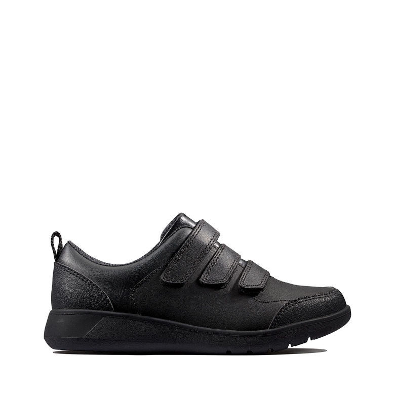 Scape Sky K Schwarzes Leder Clarks