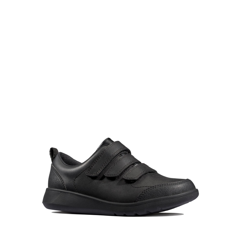 Scape Sky K Schwarzes Leder Clarks