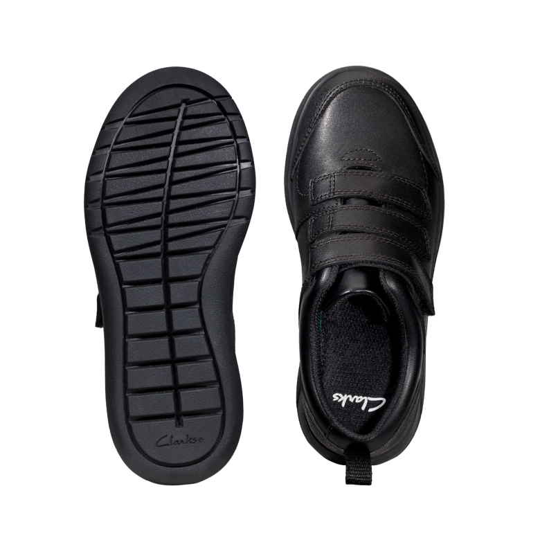 Scape Sky K Schwarzes Leder Clarks