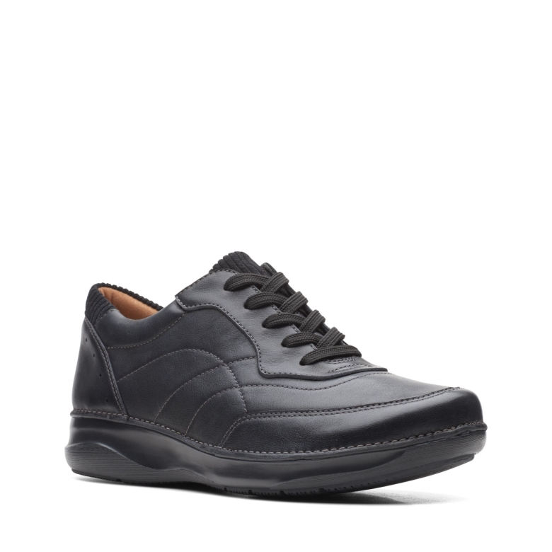 Schwarze Clarks Appley Krawatte Aus Leder