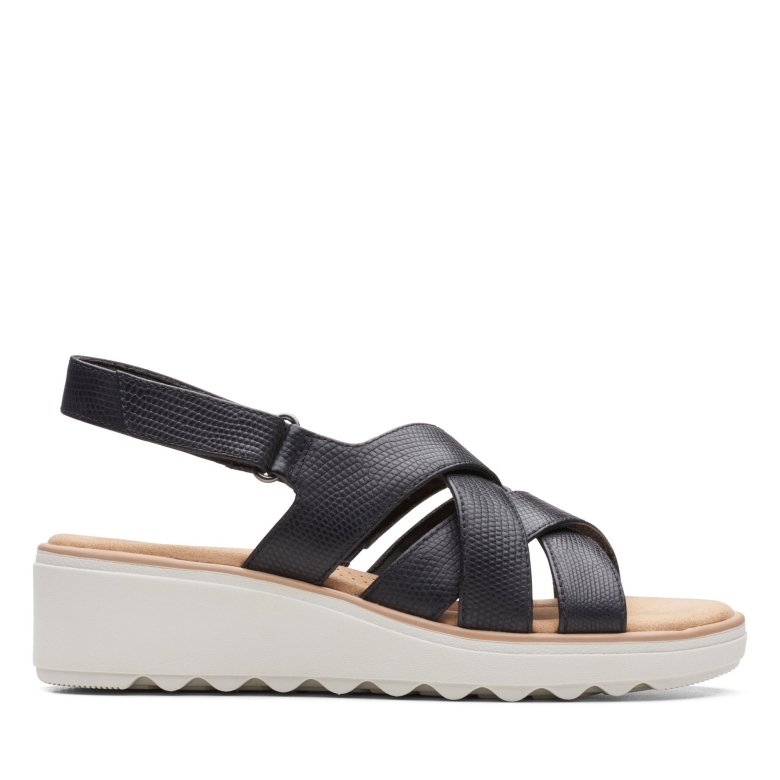 Jillian Spring Clarks Schwarzes Leder