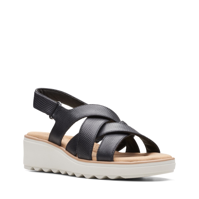 Jillian Spring Clarks Schwarzes Leder