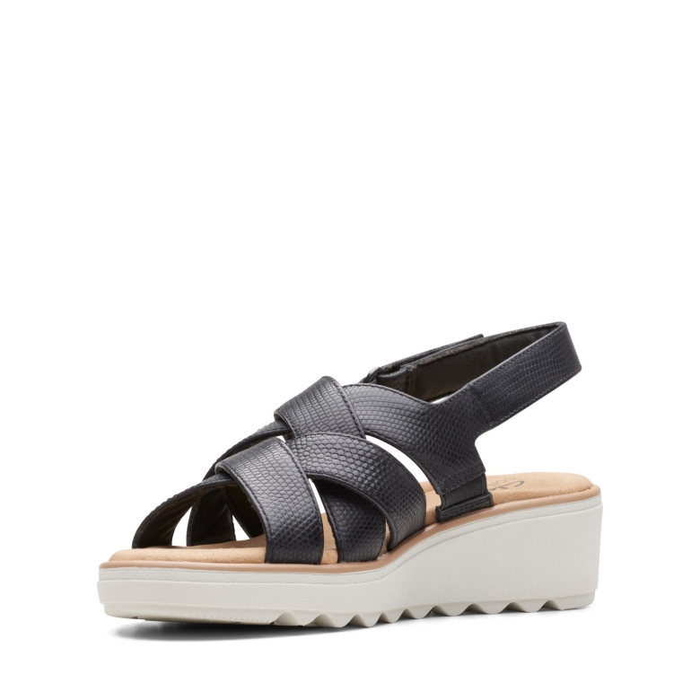 Jillian Spring Clarks Schwarzes Leder