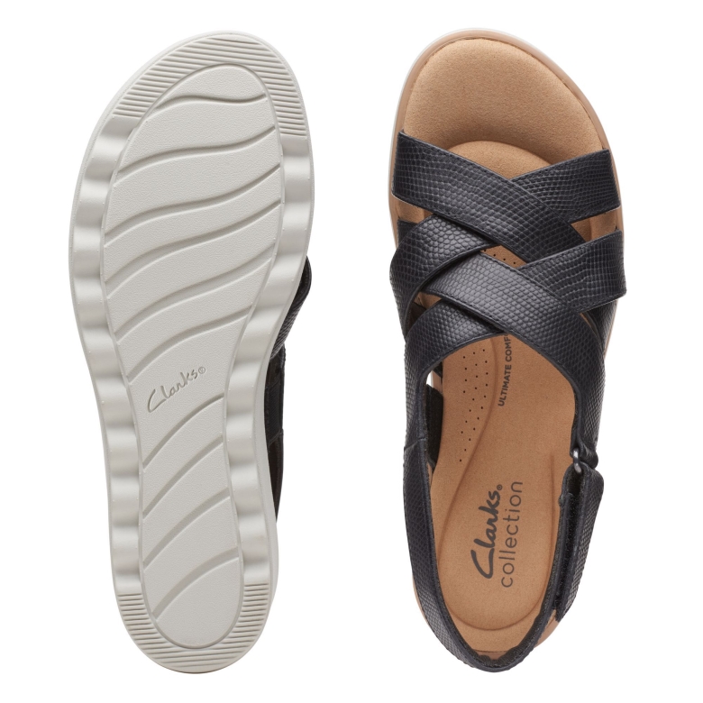Jillian Spring Clarks Schwarzes Leder