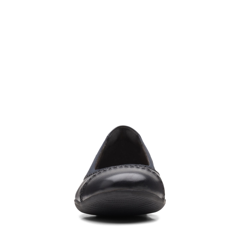 Clarks Sara Bay Schwarzes Leder