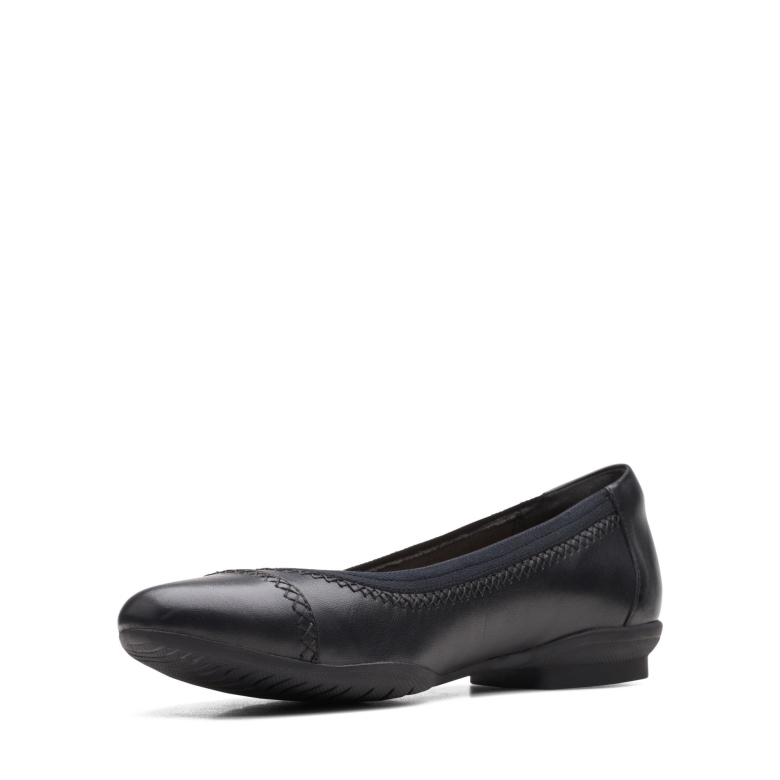 Clarks Sara Bay Schwarzes Leder