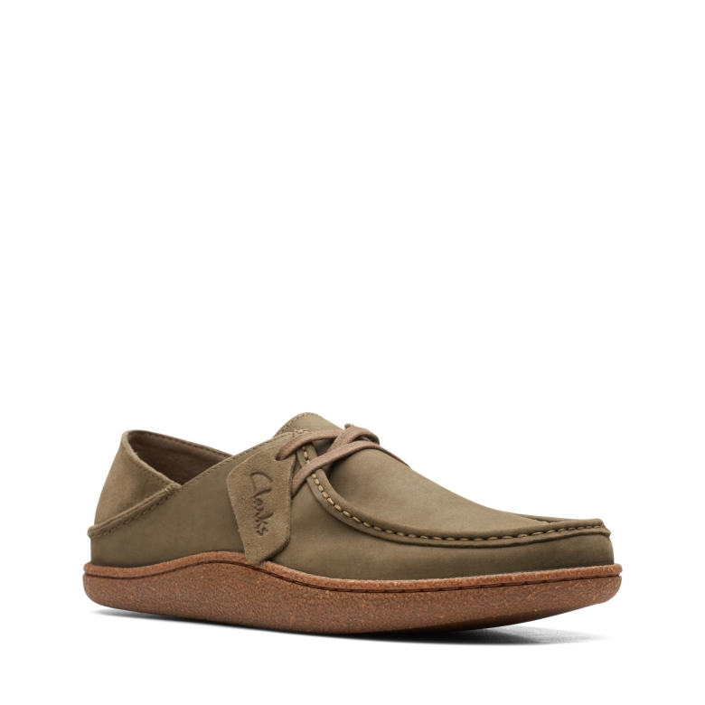 Piltonwallabee Dark Olive Nub Clarks