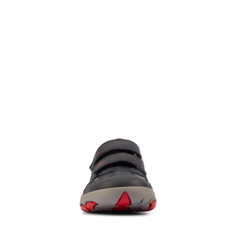 Clarks Marine/rotes Leder Rex Spielen K