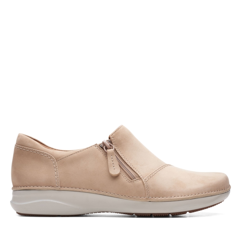 Sand Nubuk Clarks Appley Reißverschluss