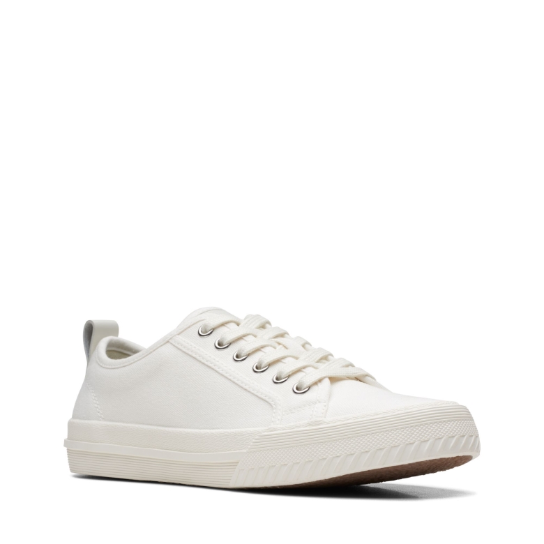 Weiße Clarks Roxby Spitze Aus Canvas
