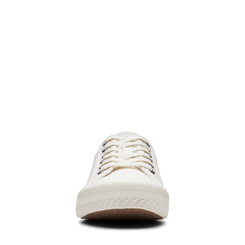 Weiße Clarks Roxby Spitze Aus Canvas
