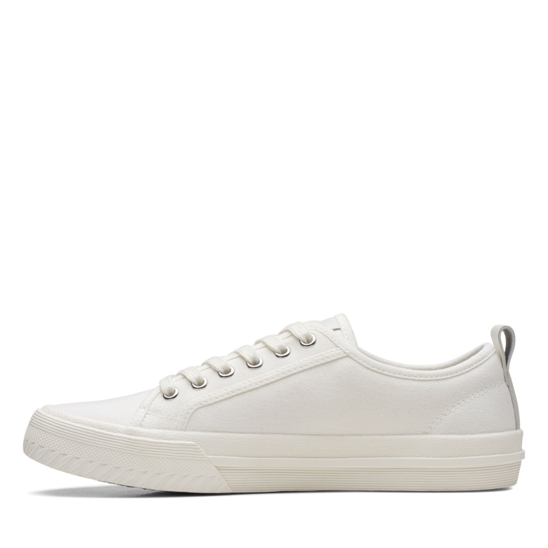 Weiße Clarks Roxby Spitze Aus Canvas