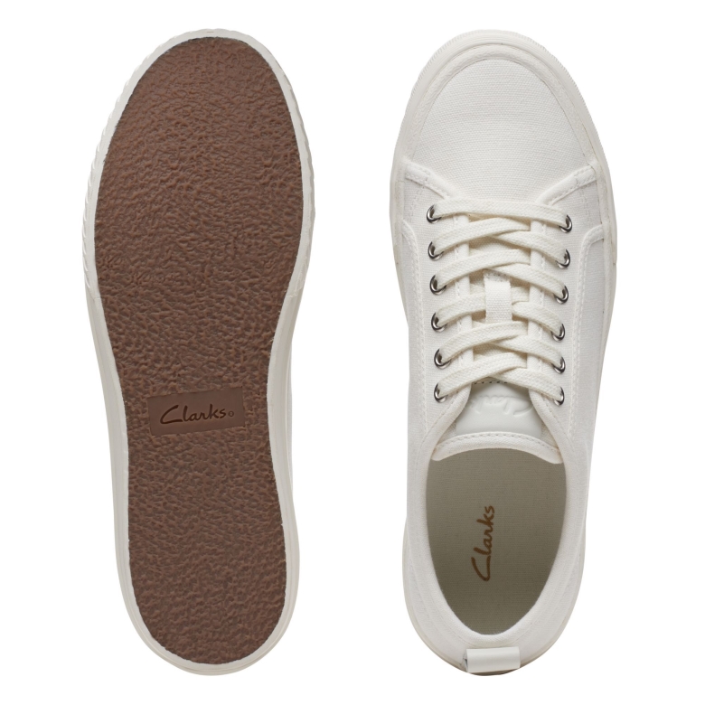 Weiße Clarks Roxby Spitze Aus Canvas